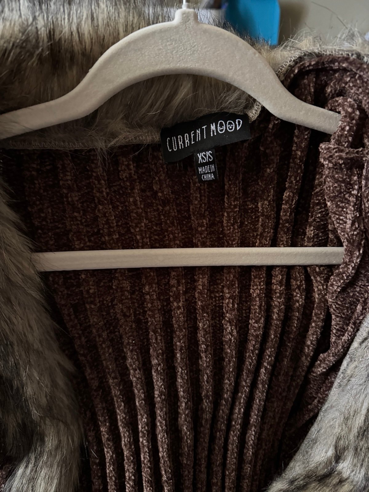 Dolls Kill x Current Mood | FURRY FOE LONG CARDIGAN-BROWN | FREE SHIPPING