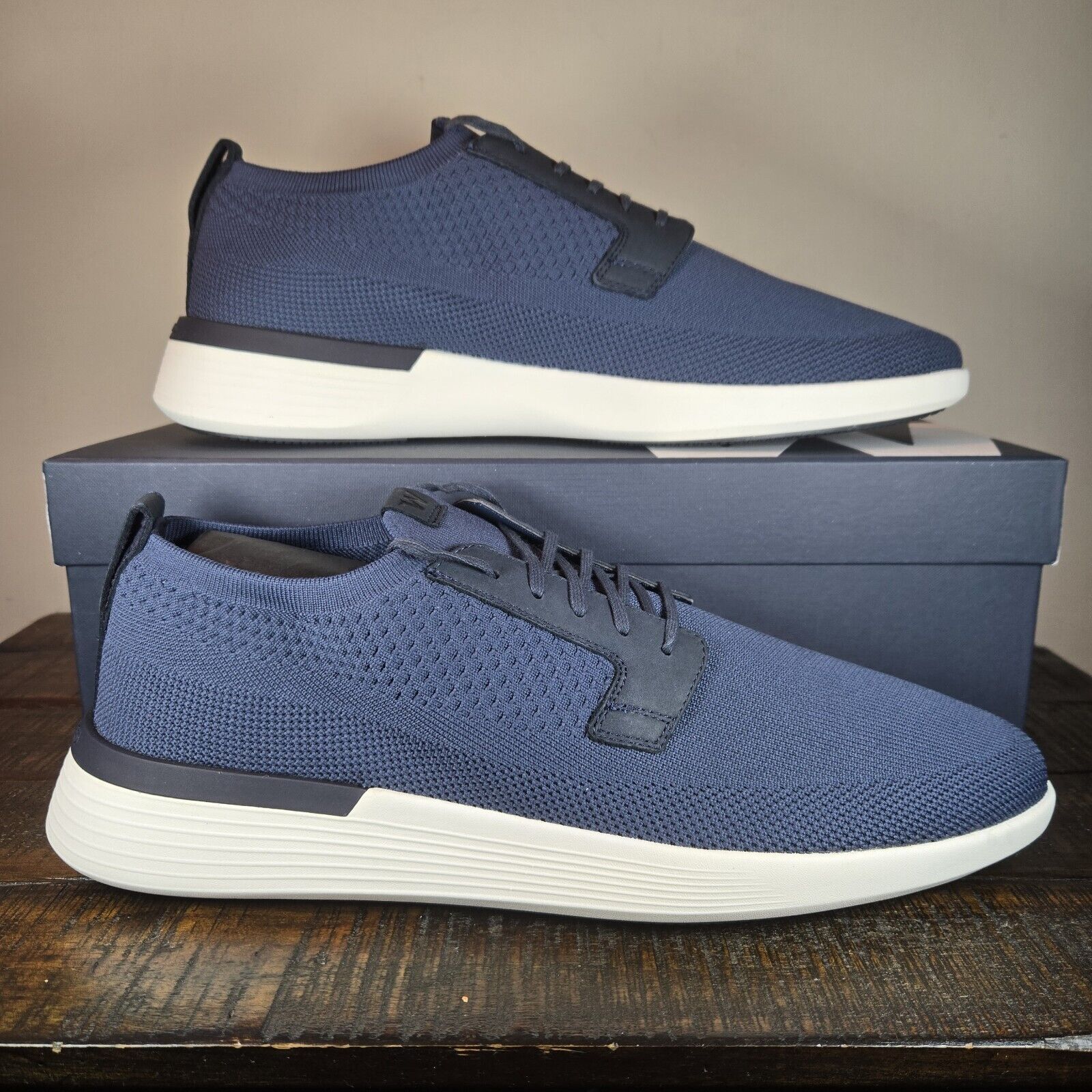 NEW Wolf and Shepherd Swiftknit Derby Mens Size 14 Lace Up Dress Shoe Denim Blue