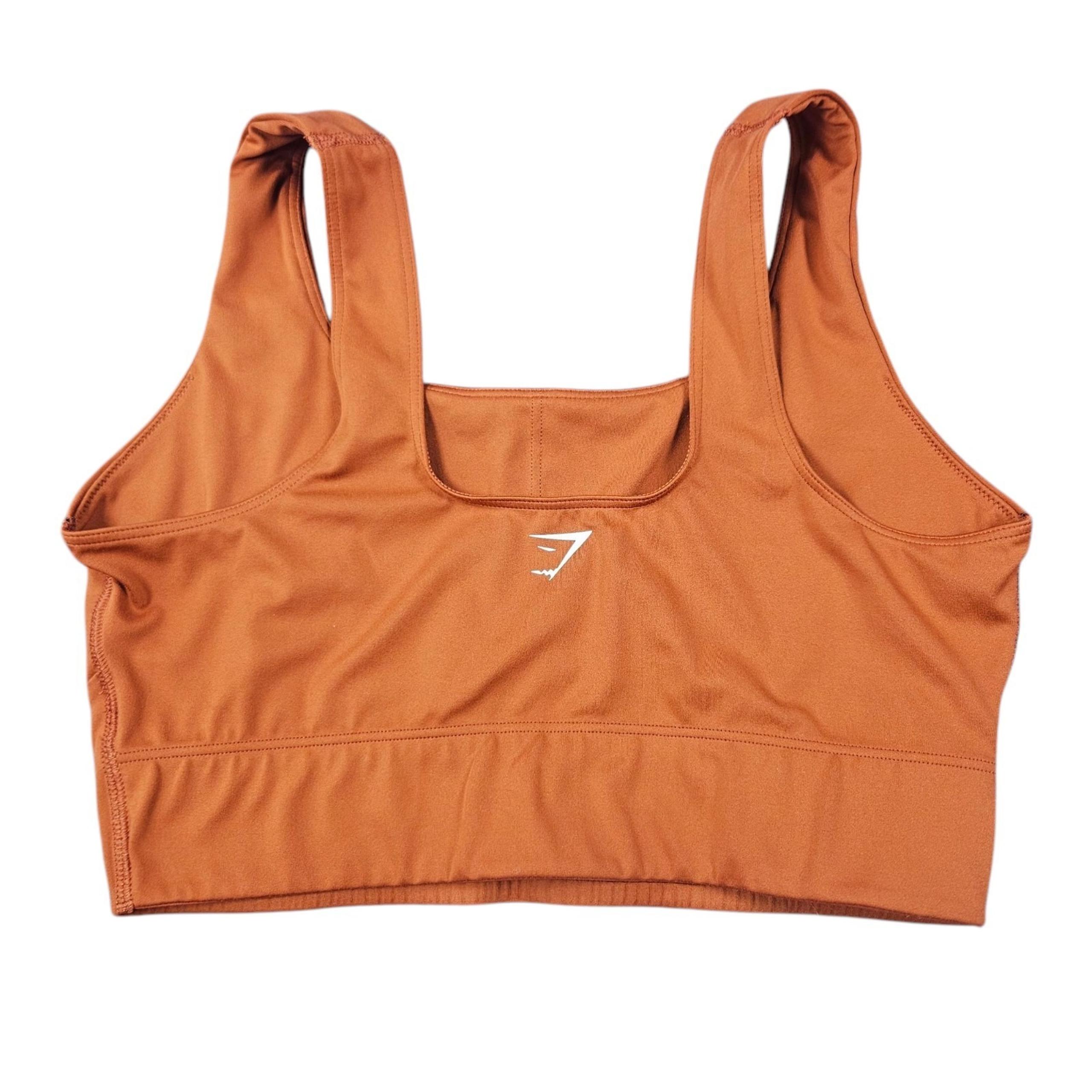 Gymshark Longline Sports Bra Womens Copper Top Yoga Gym Workout Training Active