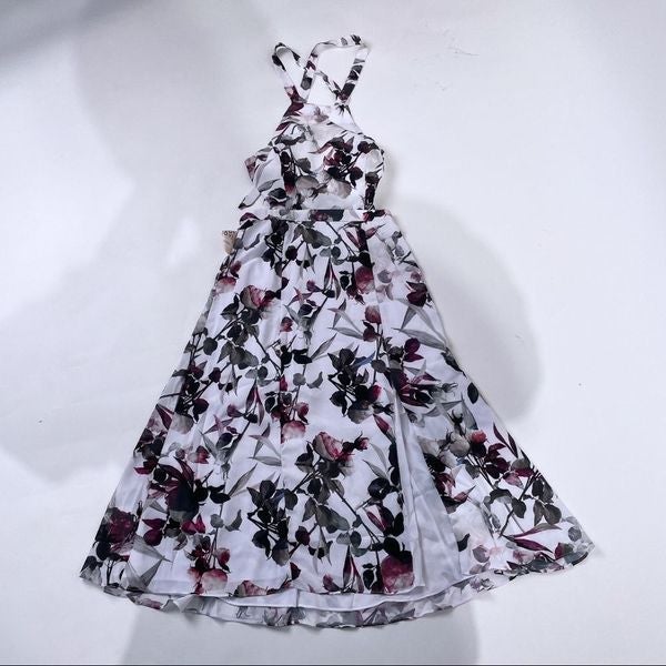 Floral cross back midi dress- fame and partners