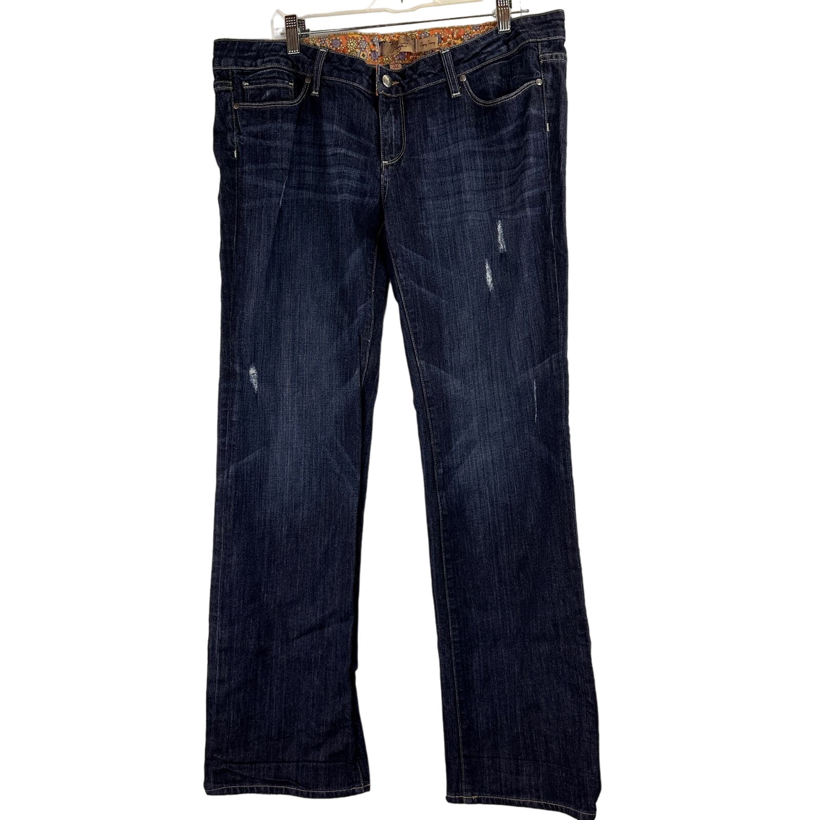Paige Maternity Jimmy Jimmy Distressed Straight Cut Jeans Size 32