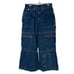 The Ragged Priest Jeans Cargo Super Sweeper Wide Leg Blue White Women's Size 30