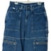 The Ragged Priest Jeans Cargo Super Sweeper Wide Leg Blue White Women's Size 30