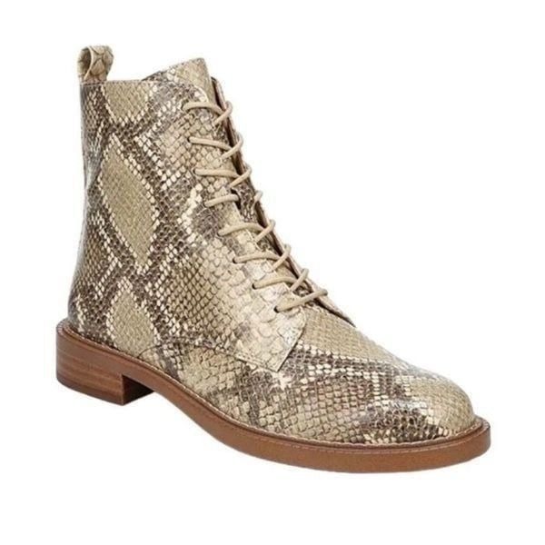 Sam Edelman Gray & Tan Lace Up Nina Ankle Boots(Size 6.5)