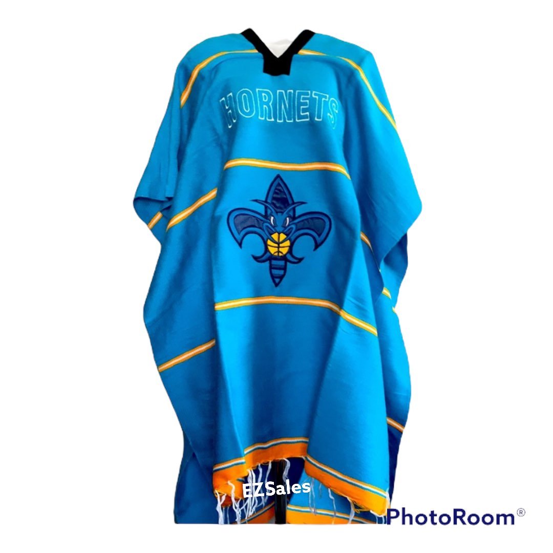 charlotte hornets embroidered poncho