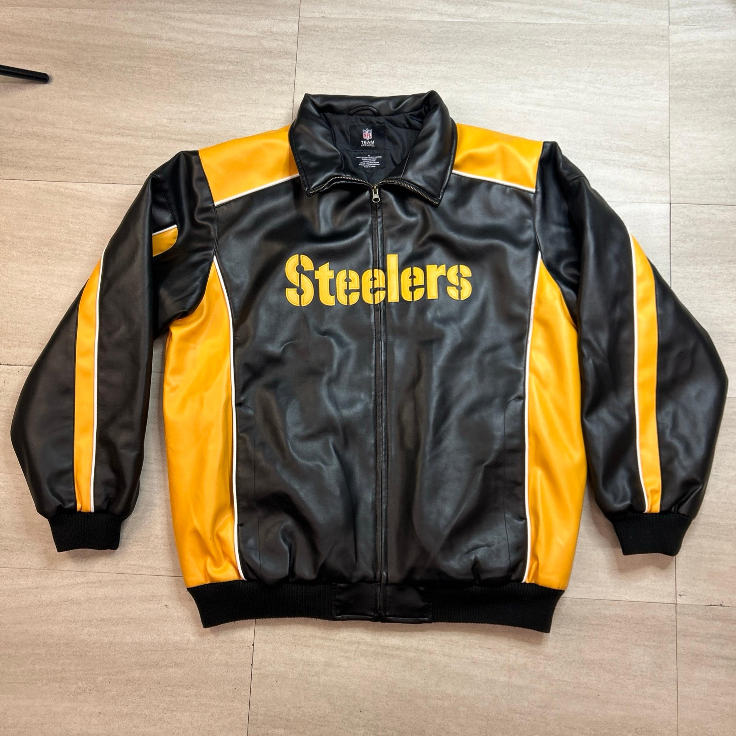 Mens NFL Team Apparel Full Zip Black Steelers Jacket Size XL
