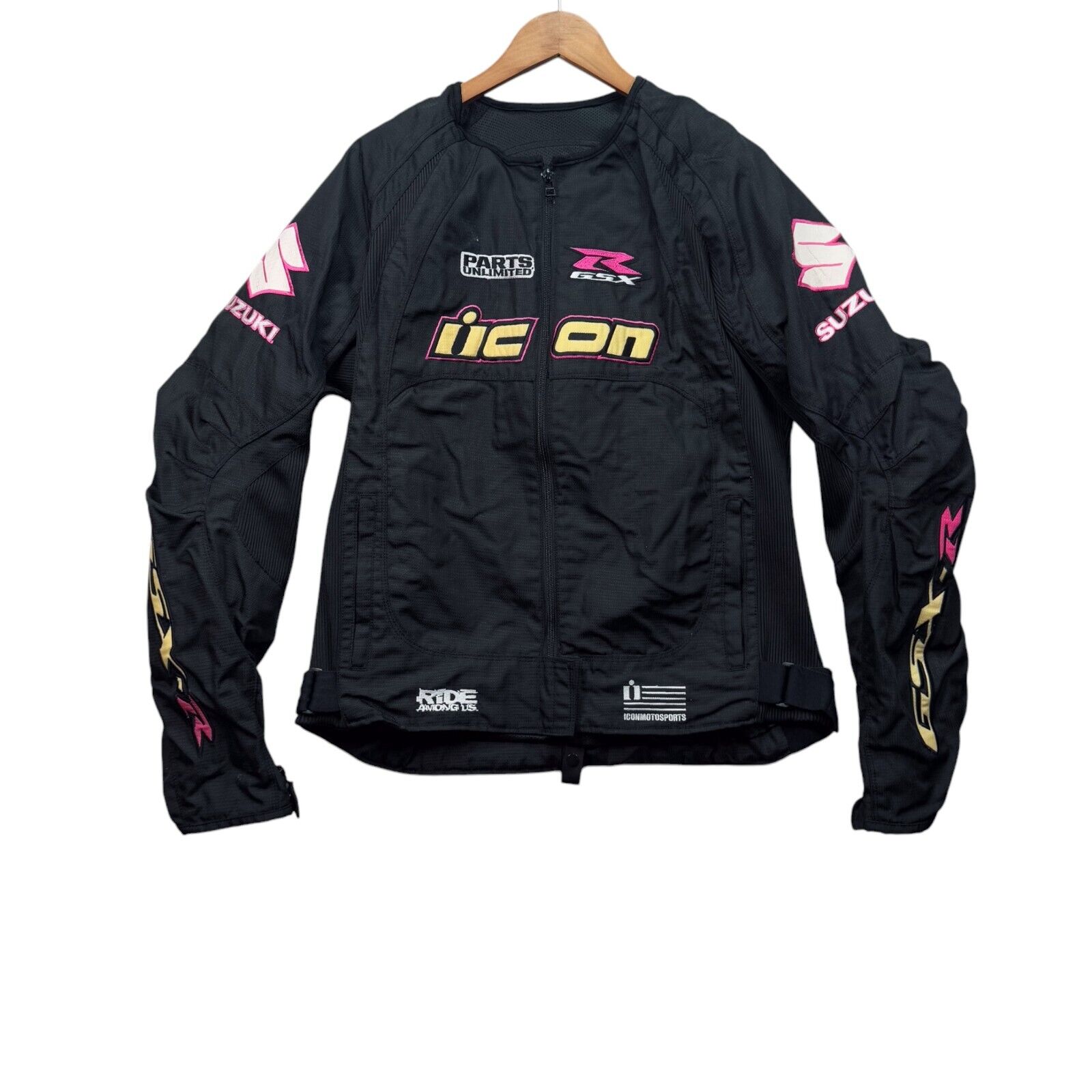 ICON Team Merc 3 Padded Motorcycle Jacket 2XL 40 Chest Women's Bike Pink