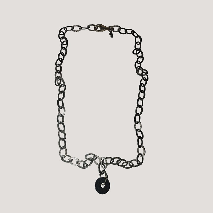 Silpada Vintage Silver 925 Hammered Textured Chain Necklace 18 inch Lobster Clas