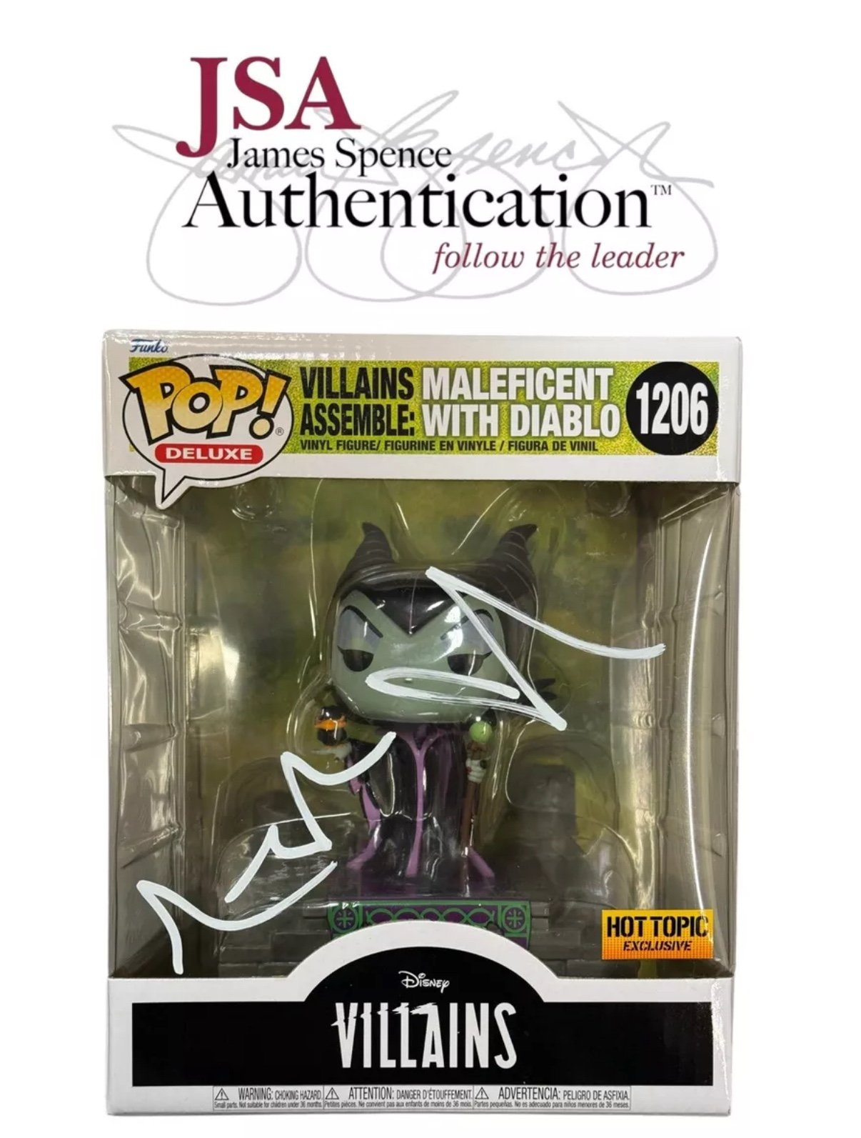 ANGELINA JOLIE SIGNED MALEFICENT JUMBO FUNKO POP AUTOGRAPH JSA COA AY81051