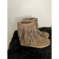 Koolaburra Brown Fringe Suede 9 Winter Women's Boots Uggs