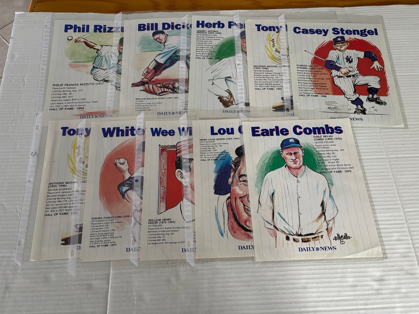 2004 DAILY NEWS BILL GALLO INSERTS LOU GEHRIG NEW YORK YANKEES 8X10 PHOTO + More