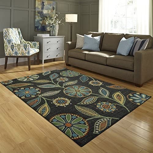 Maples Rugs Reggie Floral Area Rugs,Washable non-slip carpet 5 x 7