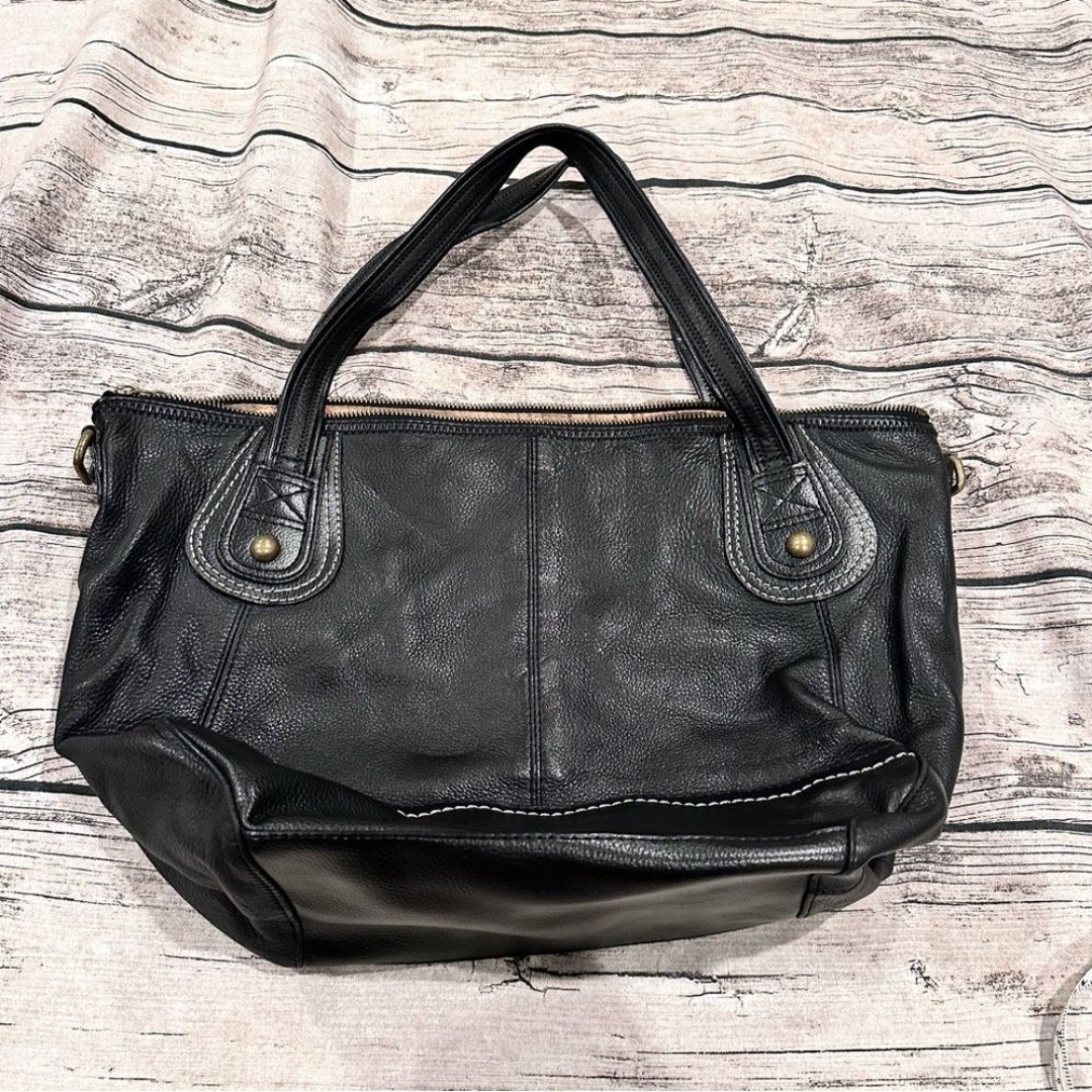 The Sak Elegant Black Leather Tote Bag ~15”x10”