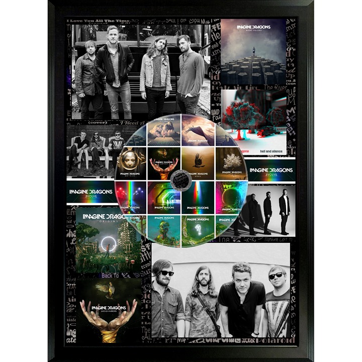 Imagine Dragons Framed CD Poster, Indie Rock, 'Night Visions', 'Evolve' Albums