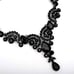 Black Crystal Necklace Earrings Bracelet Ring Bridal Wedding Party Jewelry Set