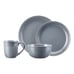 16-Piece Stoneware Gray Dinnerware Set--k^w