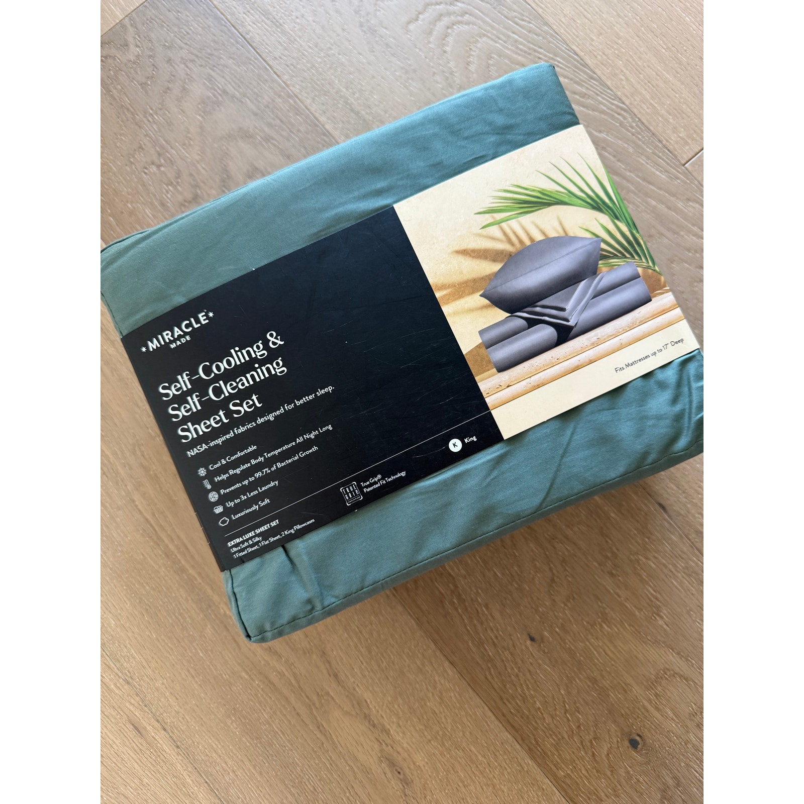 New Miracle Sheets Anti-Microbial Luxe Sheet Set King Sage Green
