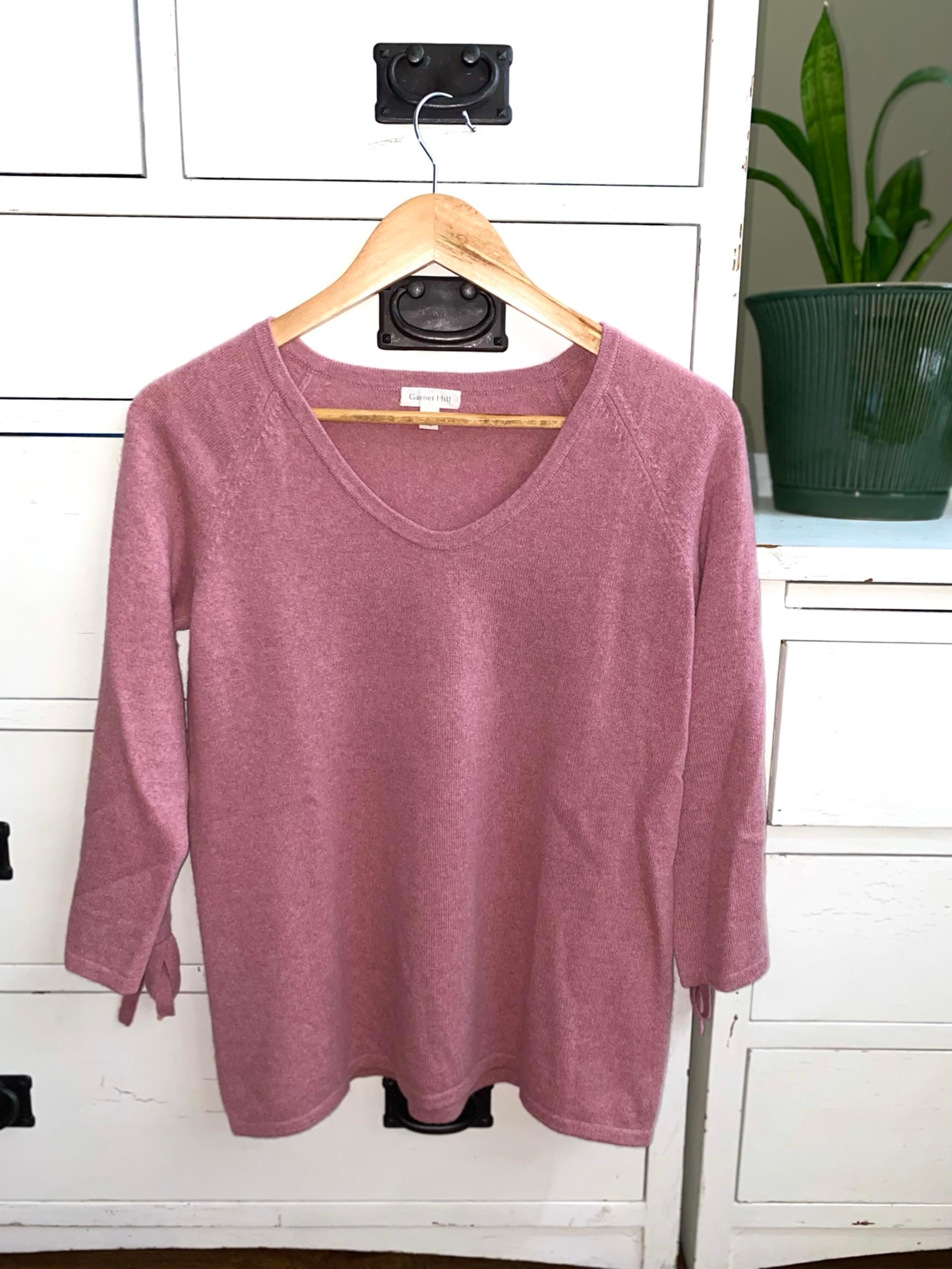 Garnet Hill 100% Cashmere Sweater Pink Size XS