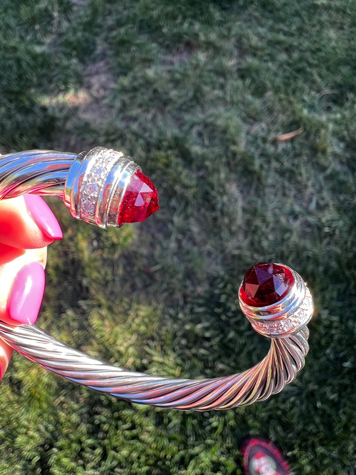 David Yurman Bracelet Garnet / diamond 7mm