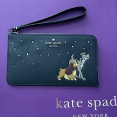 Kate Spade x Disney Lady And The Tramp Dogs Medium L-Zip Wristlet Bag Wallet NWT