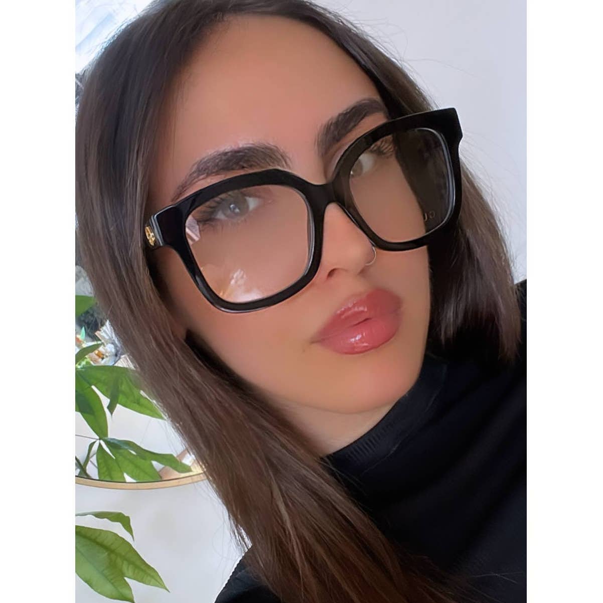 NEW Gucci GG1258O Black Oversized Square Eyeglasses Frames