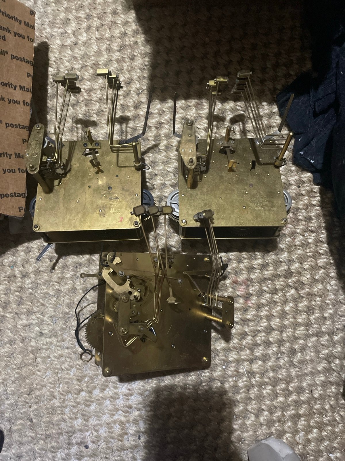 3 Vintage Clock Movements
