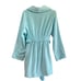 Sleep Sense Aqua Plush Below Knee Length Robe Attached Belt Size Medium