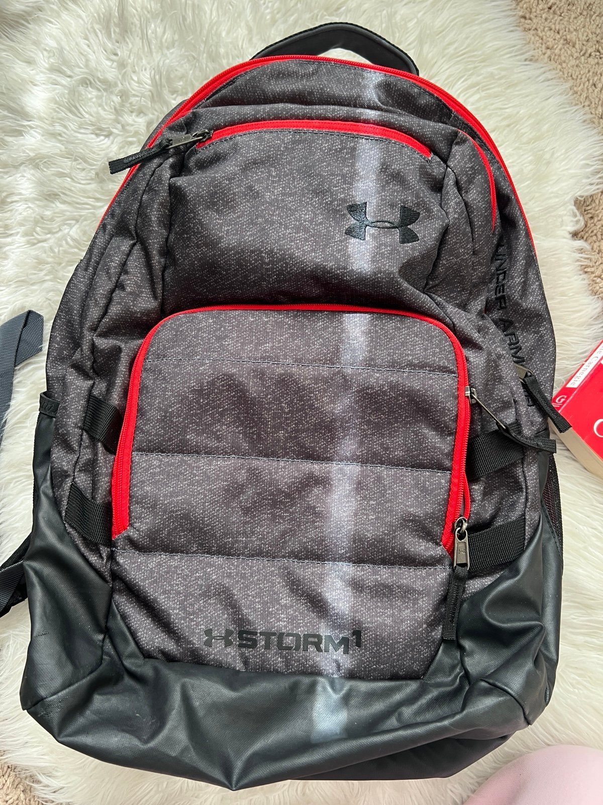 Under Armour Gray and Red Backpack