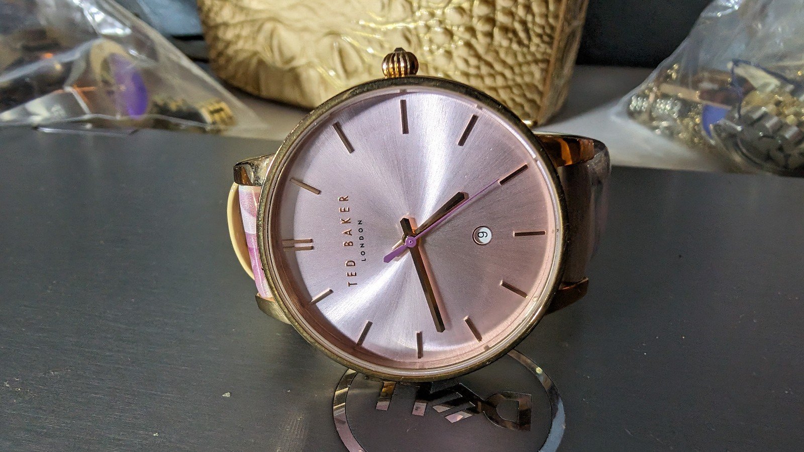 Ted Baker Rose flower gold watch