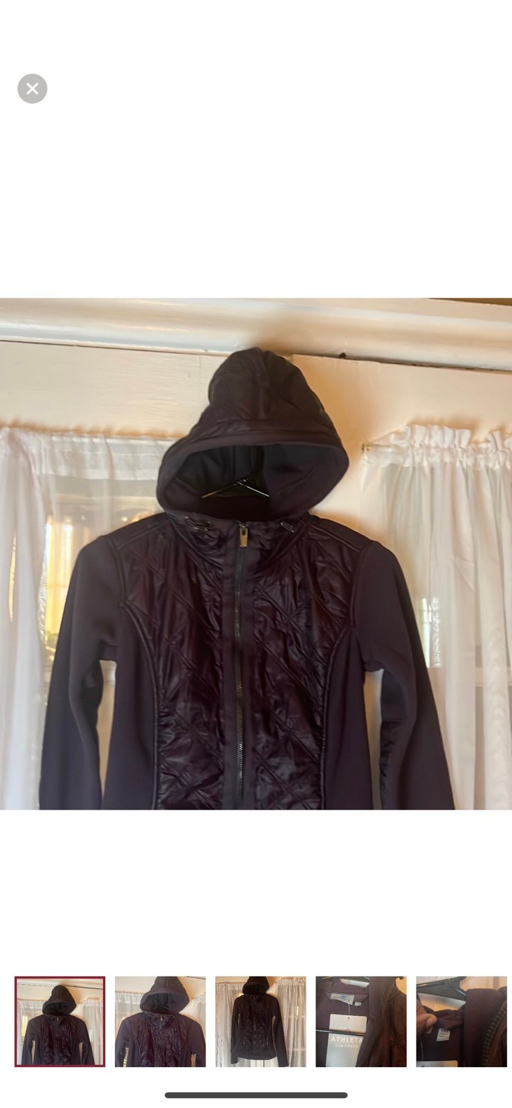 Athleta Vortex quilted Hooded Jacket Women’s XXS Purple Extra Extra Small