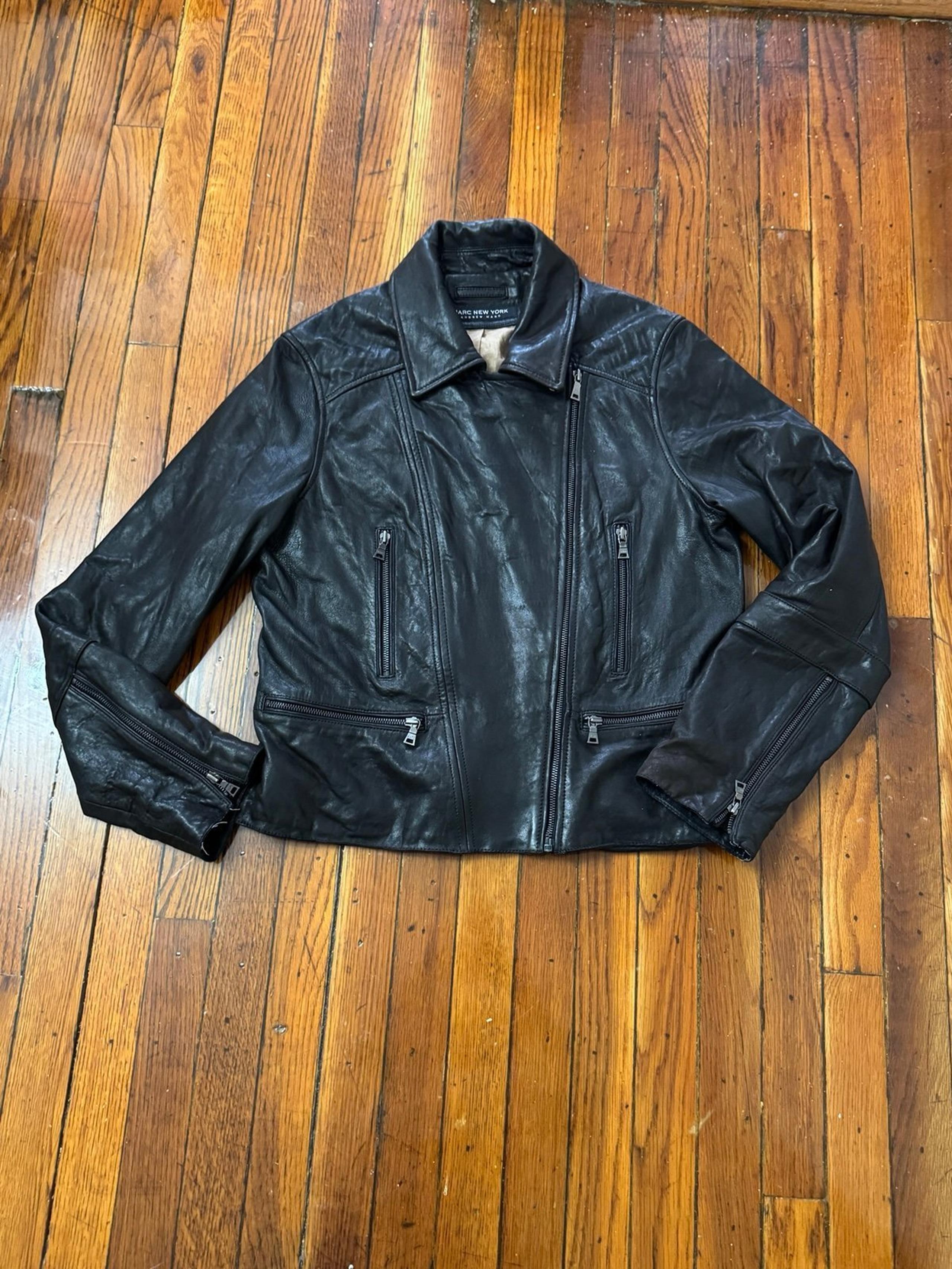 Marc New York Motorcycle Black Leather Jacket