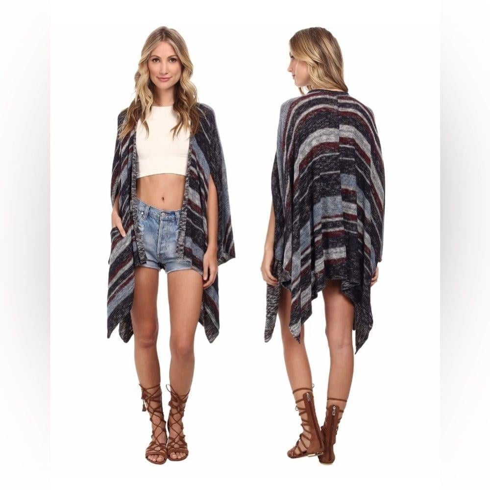 Free People The Big Trail Poncho Cardigan
