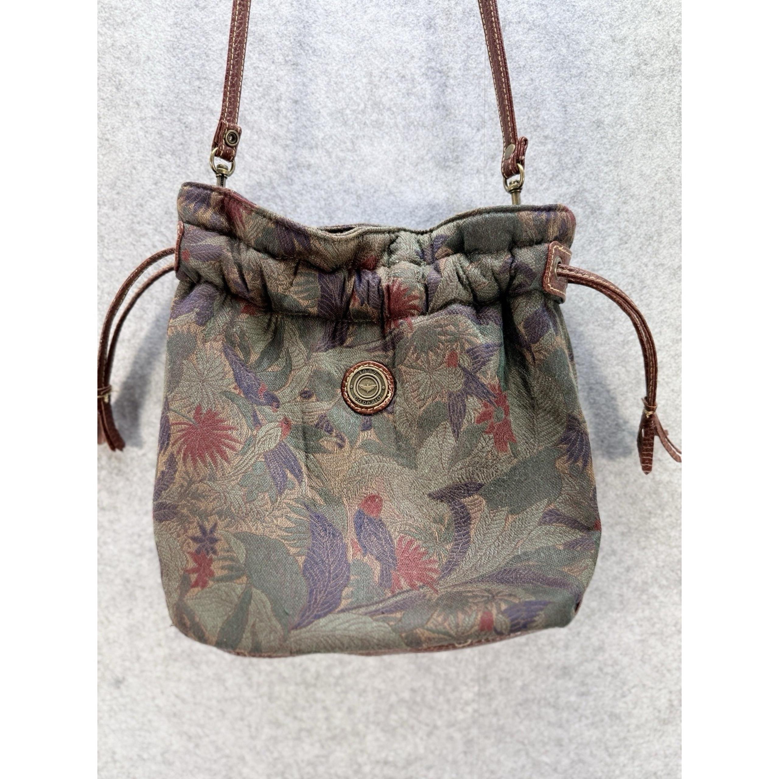 Capezio Tapestry Purse Floral With Birds Snap Closure