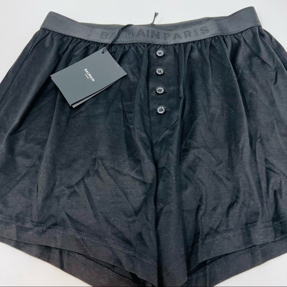 BALMAIN**Men’s Silk/Cotton Black Boxer Shorts**Med. 325