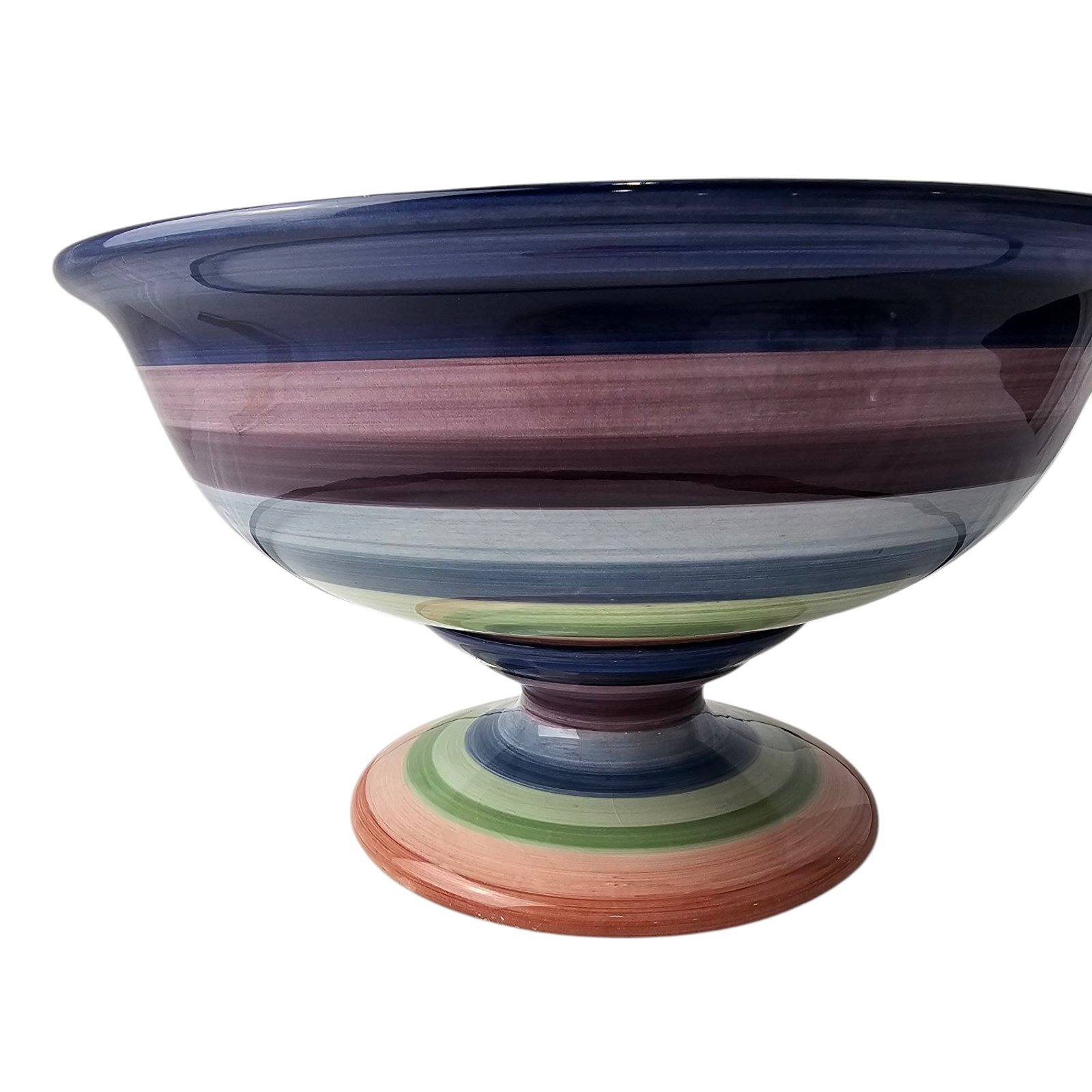 Large Hand Painted Fruit Bowl Rotunda with Footed Base by Tabletops Unlimited