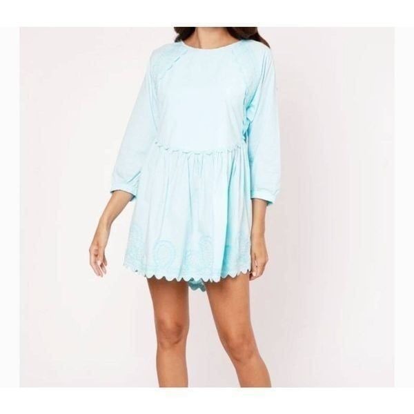 Juliet Dunn London Batwing light blue Dress sz 1 (US 4-6)