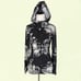 Albion Fit Antigua Black Gray Floral Print Hooded Zip Up Jacket XS
