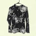 Albion Fit Antigua Black Gray Floral Print Hooded Zip Up Jacket XS