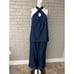 Women Navy Halter Top Wide Leg Pant Set Size M
