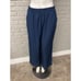 Women Navy Halter Top Wide Leg Pant Set Size M