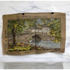 KINETIC Vintage NEEDLEPOINT CANVAS Malham Yorkshire LARGE 24 made in the UK
