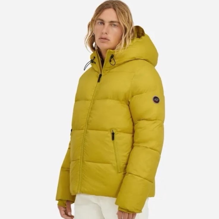 UGG Mens Brayden Puffer Jacket Yellow/Green