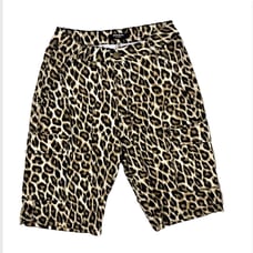 American Bazi NWOT Cheetah Print Denim Chino Shorts Size S Women’s Long