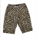American Bazi NWOT Cheetah Print Denim Chino Shorts Size S Women’s Long