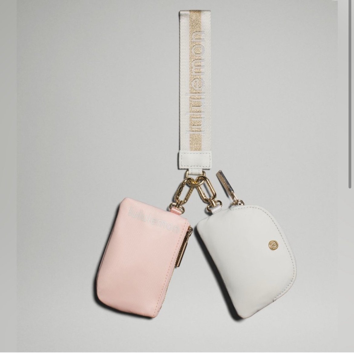 Lululemon Dual Pouch Wristlet Vapor/Gold/White