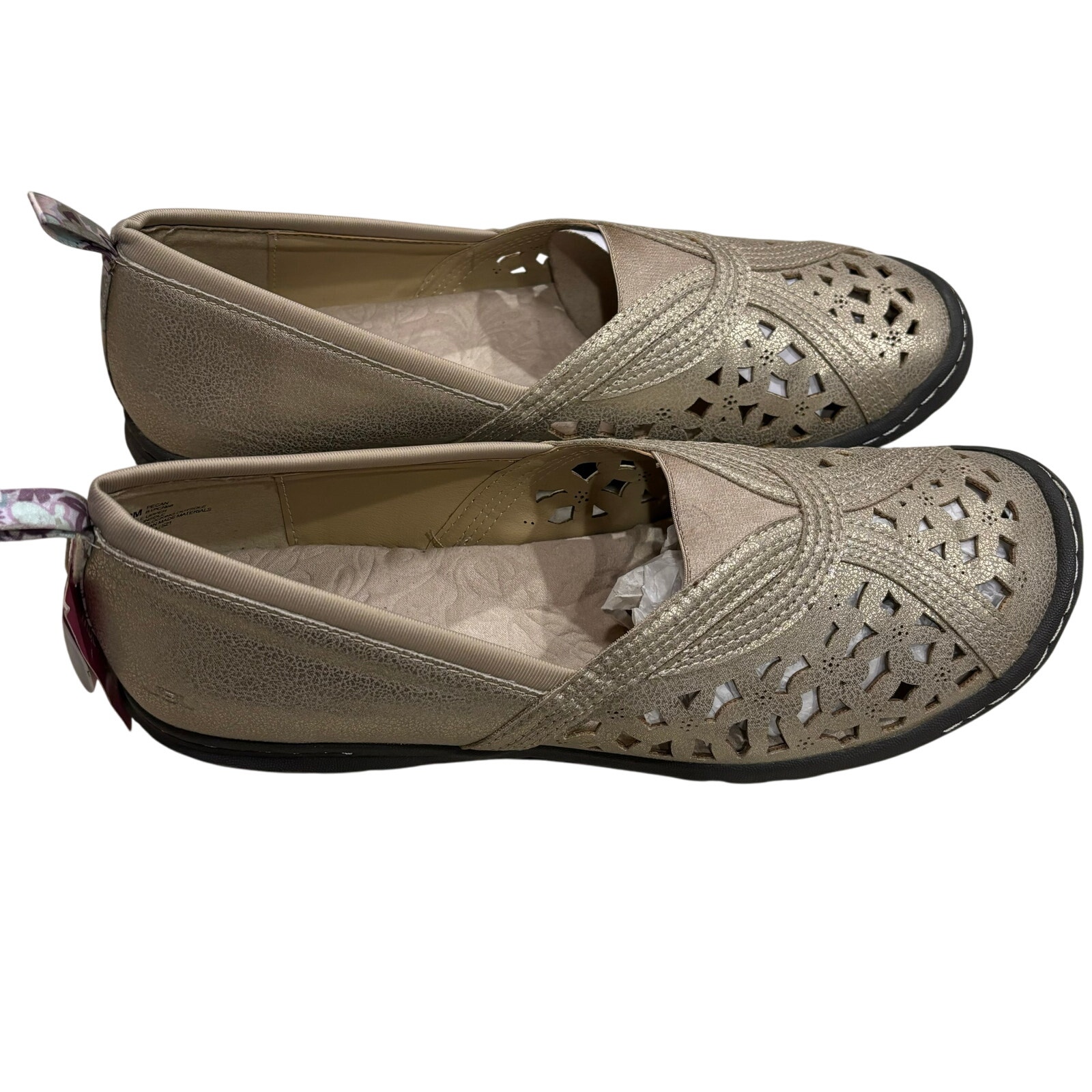 JBU Jambu Women's 12M Gold Pecan Shimmer Memory Foam Flat Loafer Comfort Shoes