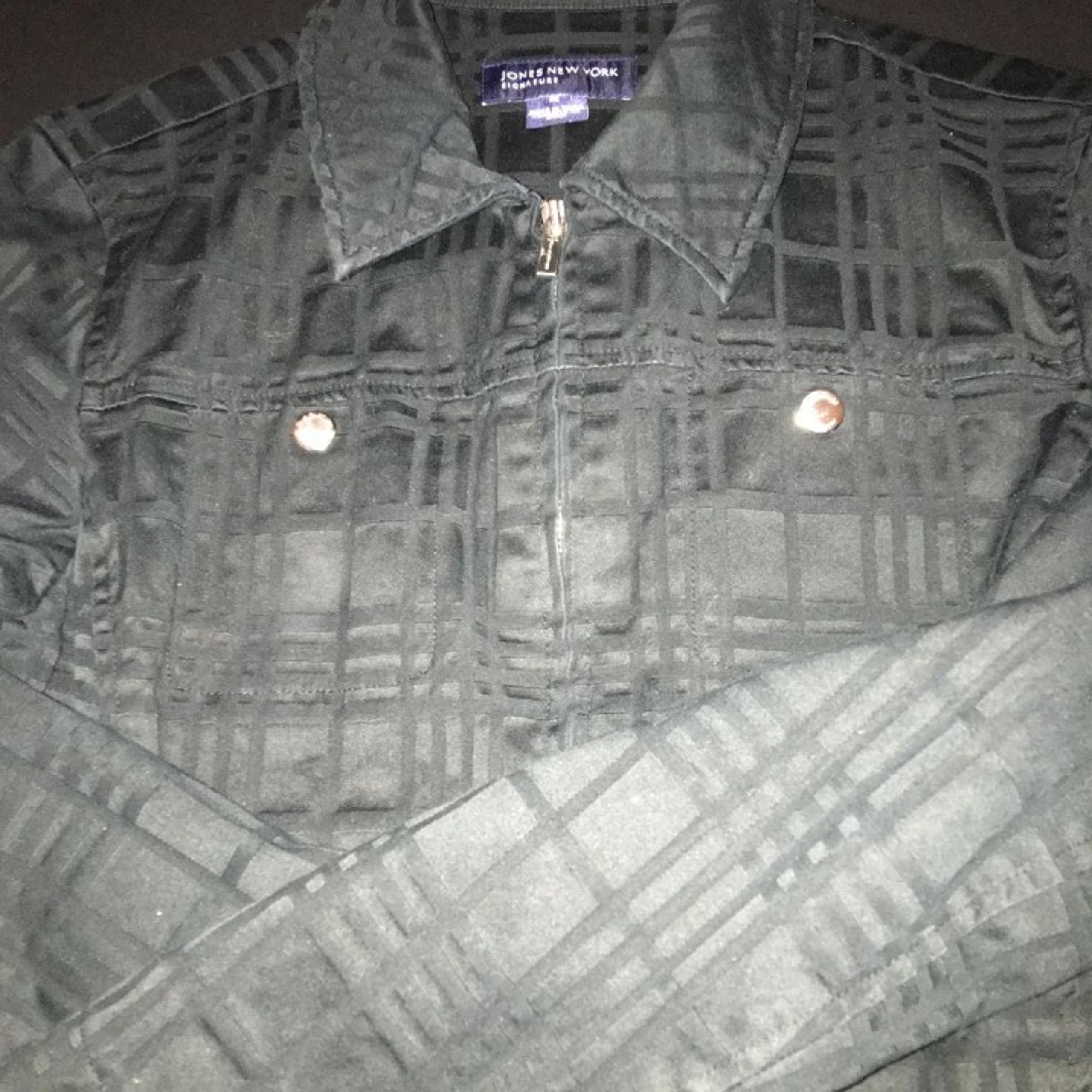 Jones New York Signature Women's Cotton Jacket - Black - Size M - GUC