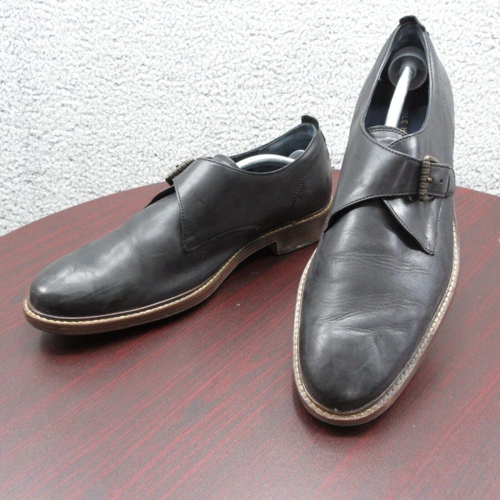 Cole Haan Kennedy Single Monk Strap Oxford Shoes Mens 11.5 Black