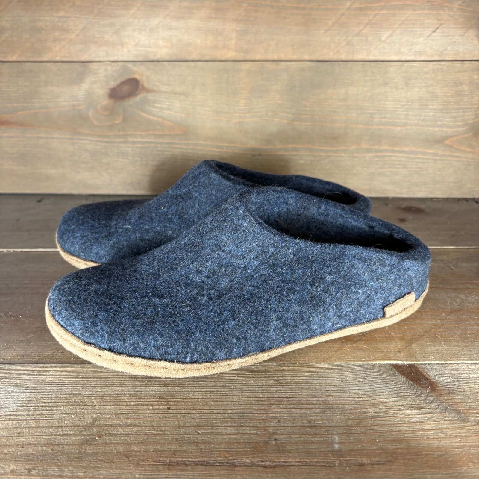 glerups womens size 37 shoes blue wool slip on comfort slippers  Pre owned. No b