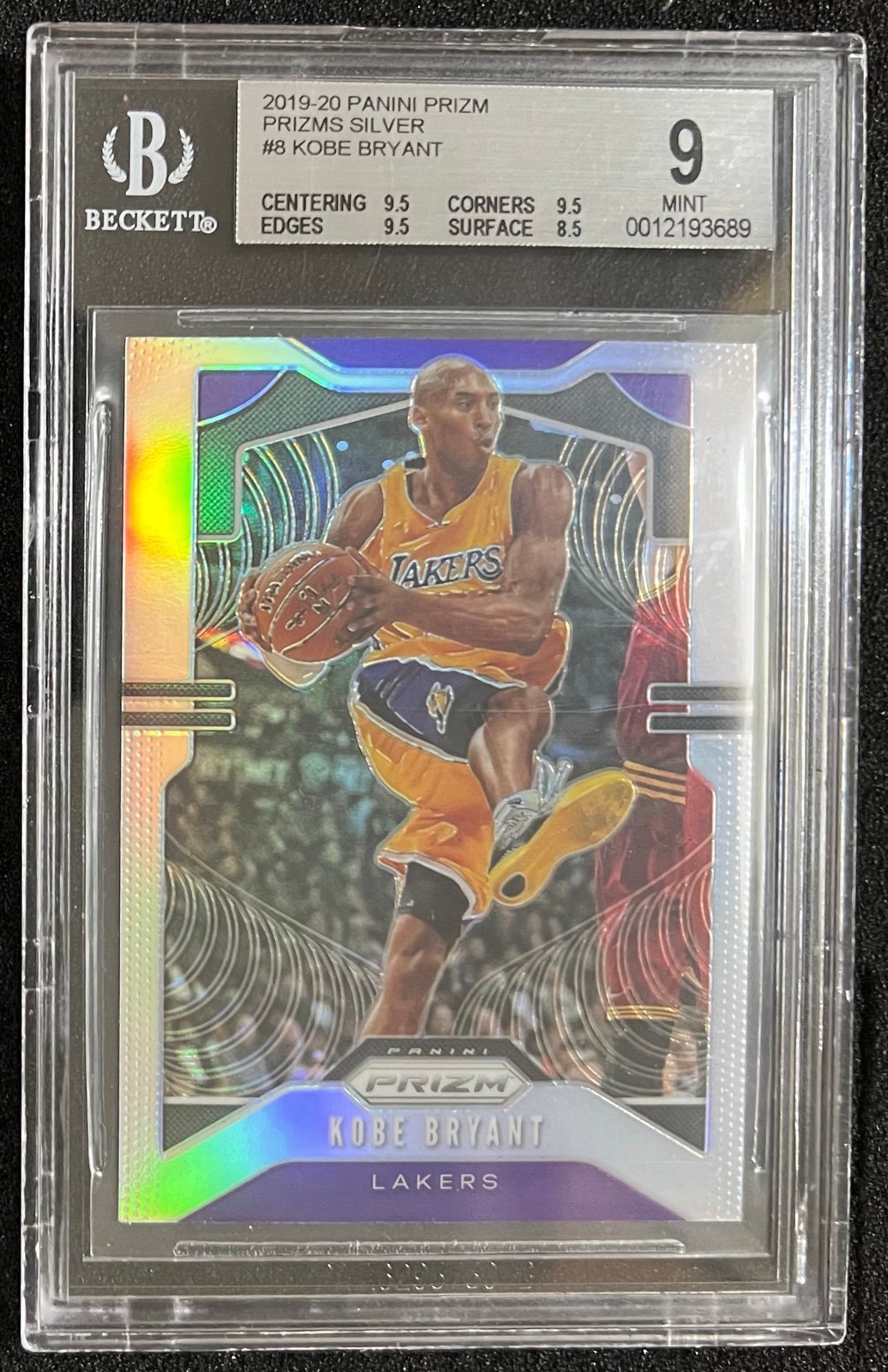 2019-20 Panini Prizm Silver #8 Kobe Bryant BGS 9